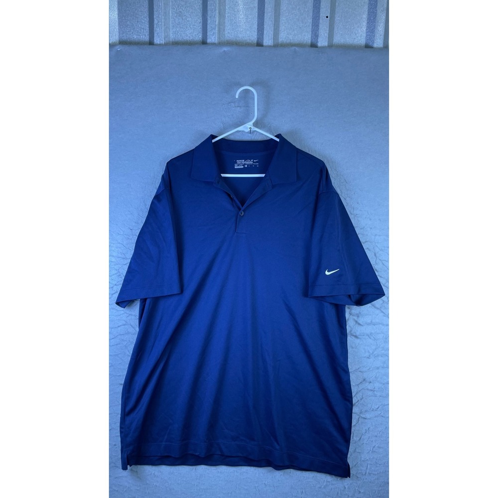 Nike Golf Polo Shirt Mens XL Blue Excellent Dri-FIT Tour Performance Polo